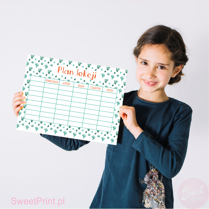 Plan lekcji do druku - KAKTUSY - SweetPrint.pl