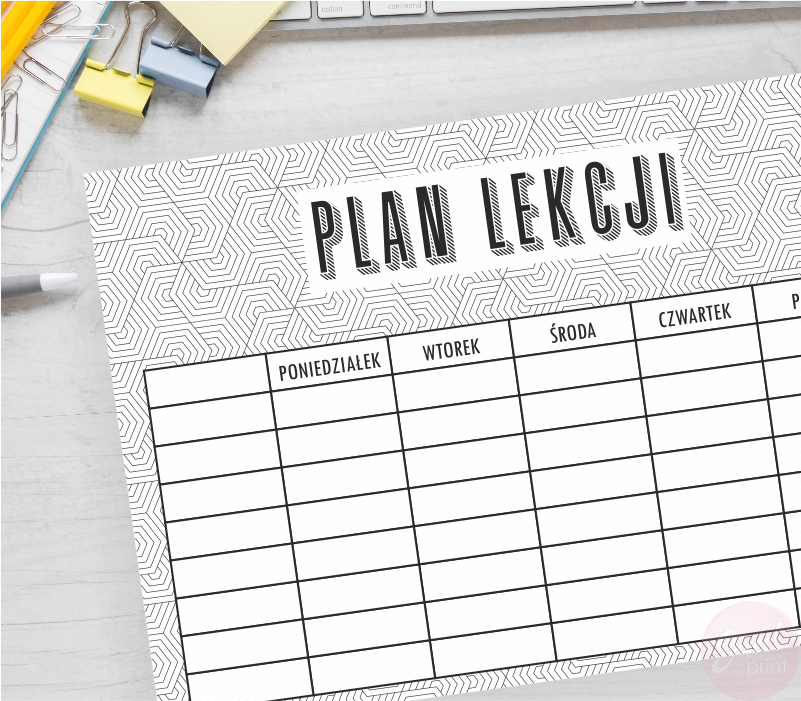 Plan lekcji do druku - GEOMETRIC - SweetPrint.pl