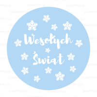 Naklejki na Boże Narodzenie - ŚNIEŻYNKI - błękitne