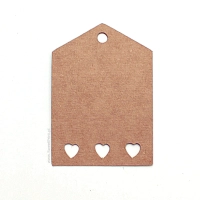 Tagi  kraft / zawieszki EKO  - 3 serca  - DUŻE