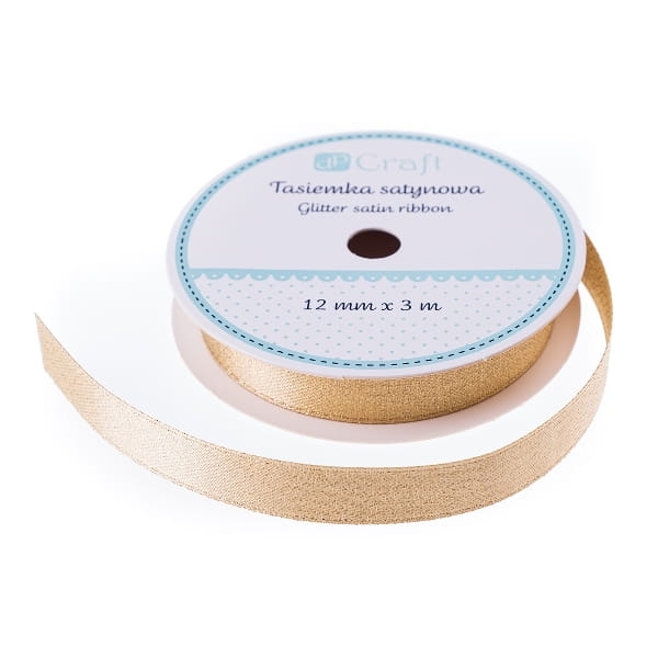 Złota wstążka brokatowa - SweetPrint.pl