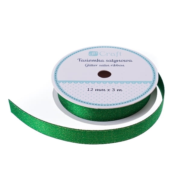 zielona wstążka brokatowa - SweetPrint.pl