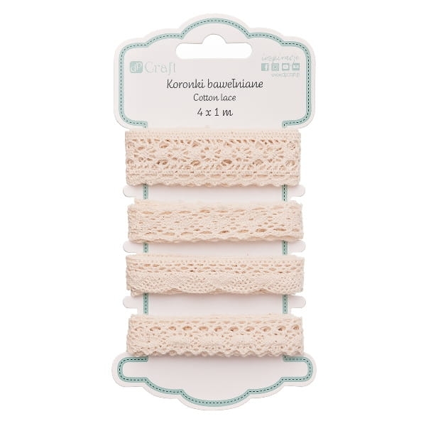 Koronki bawełniane w kolorze beżowym - SweetPrint.pl