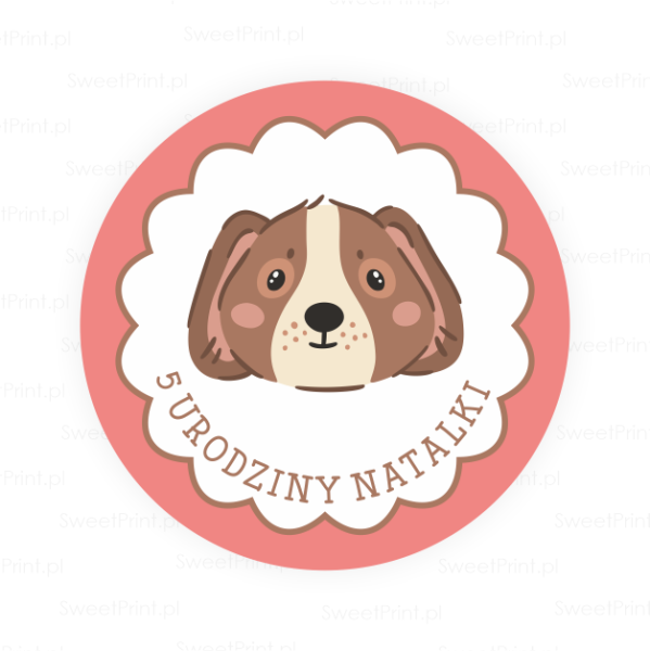 Personalizowane naklejki  z pieskiem - SweetPrint.pl
