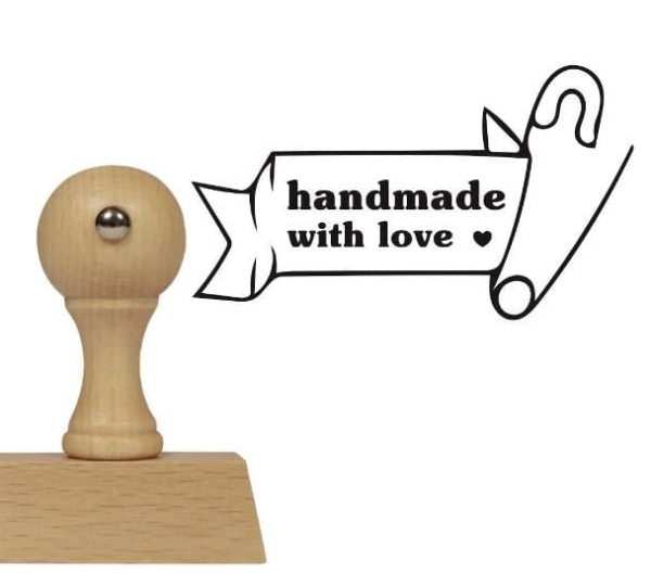 Stempel z napisem HANDMADE WITH LOVE - SweetPrint.pl