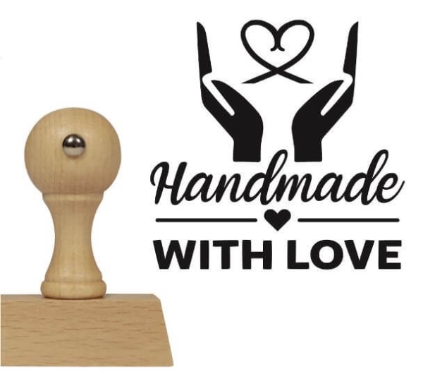 Stempel z napisem HANDMADE WITH LOVE - SweetPrint.pl