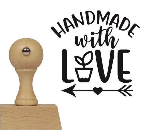 Stempel z napisem HANDMADE WITH LOVE - SweetPrint.pl