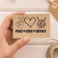 Stempel z napisem PEACE - LOVE - CROCHET - SweetPrint.pl