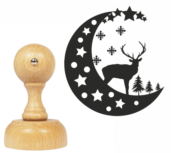 Drewniany stempel ze świątecznym motywem - SweetPrint.pl