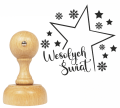 Pieczątka z gwiazdką oraz napisem Wesołych Świąt - SweetPrint.pl