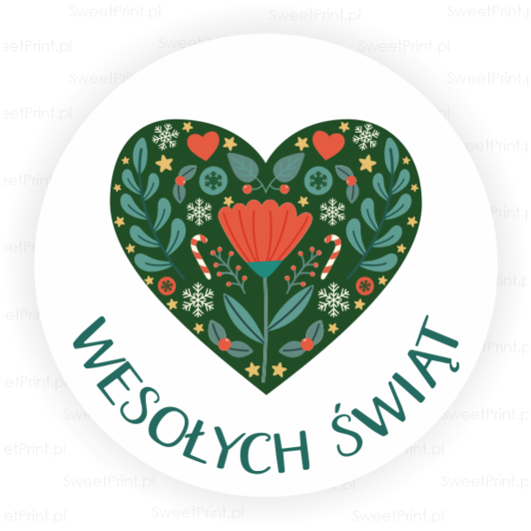 naklejki na Boże Narodzenie z napisem Wesołych Świąt - SweetPrint.pl