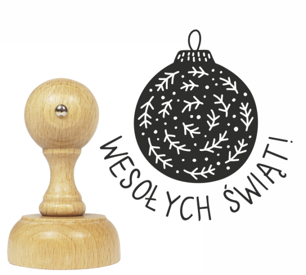 Drewniany stempel ze świątecznym motywem w skandynawskim stylu - SweetPrint.pl