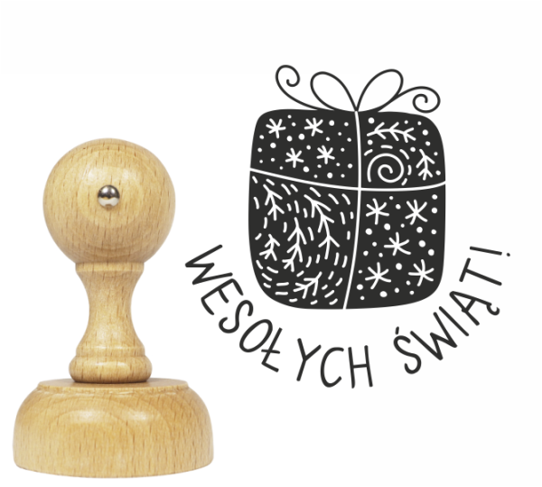 Drewniany stempel ze świątecznym motywem w skandynawskim stylu - SweetPrint.pl