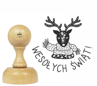 Stempel WESOŁYCH ŚWIĄT -  RENIFER
