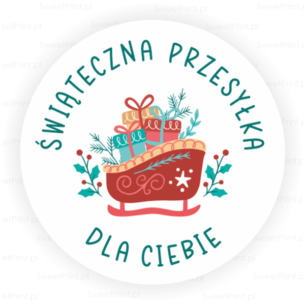 Naklejki z napisem ŚWIĄTECZNA PRZESYŁKA DLA CIEBIE - SweetPrint.pl