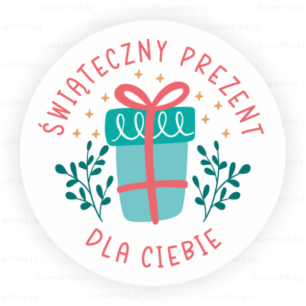 Świąteczne naklejki z napisem na przesyłki i prezenty - SweetPrint.pl