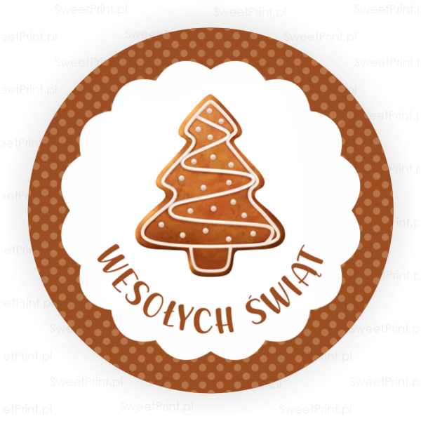 Świąteczne naklejki z pierniczkiem - SweetPrint.pl