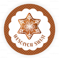 Naklejki świąteczne PIERNIK - GWIAZDA