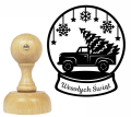 stempel świąteczny z autkiem i choinką  - SweetPrint.pl