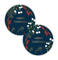 Eleganckie czarne naklejki świąteczne MERRY CHRISTMAS