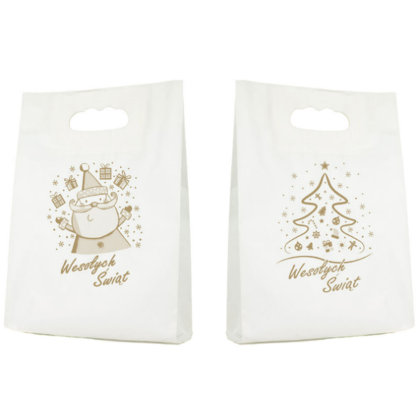 Torba papierowa biała, świąteczna - SweetPrint.pl