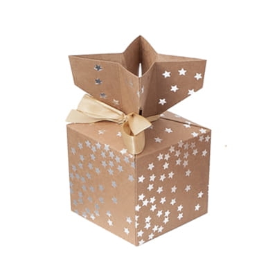 pudełka motywem srebrnych gwiazdek - SweetPrint.pl