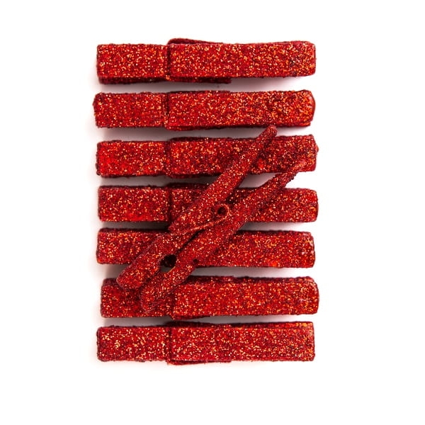 czerwone klamerki brokatowe - SweetPrint.pl