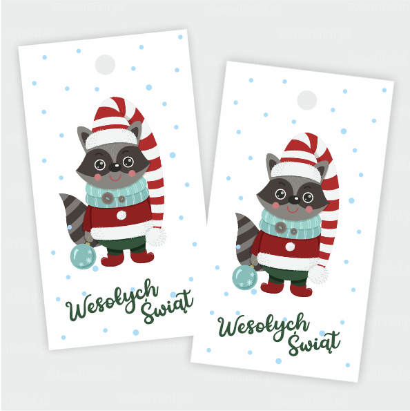 Świąteczne zawieszki z szopem i napisem Wesołych Świąt