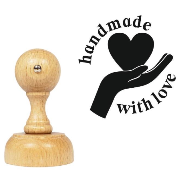 Stempel z napisem handmade with love - SweetPrint.pl