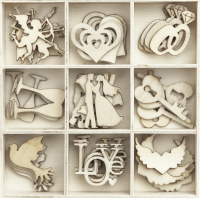 Drewniane kształty / scrapki - ŚLUB