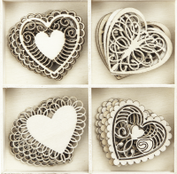 Drewniane kształty / scrapki - SERCA