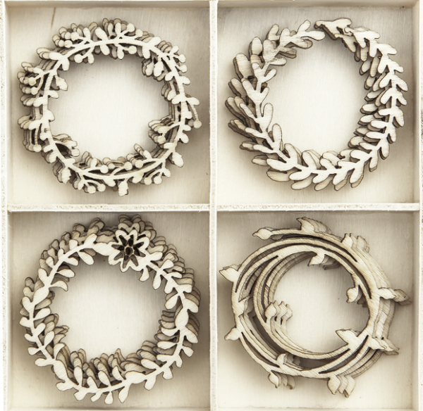Drewniane kształty w kształcie wianków - SweetPrint.pl