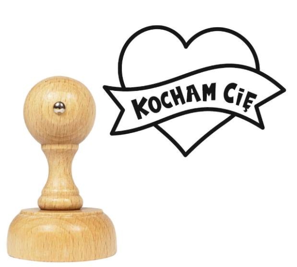 Stempel z napisem KOCHAM CIĘ - SweetPrint.pl