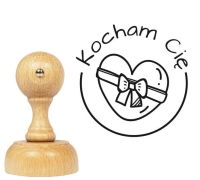 Stempel / pieczątka SERCE Z KOKARDĄ