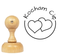 Stempel / pieczątka z serduszkami KOCHAM CIĘ 