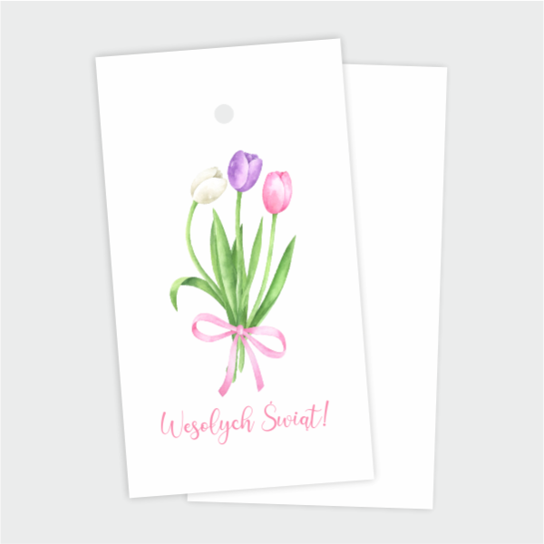 Wielkanocne zawieszki z bukietem tulipanów  - SweetPrint.pl