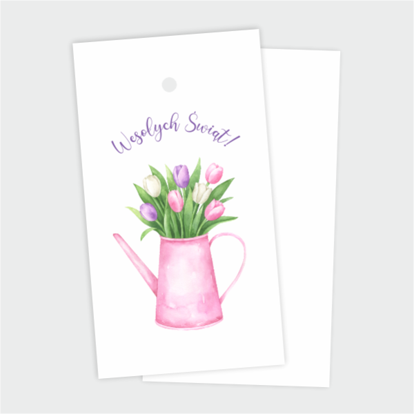 Wielkanocne zawieszki z tulipanami w konewce - SweetPrint.pl