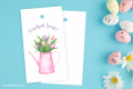 Wielkanocne zawieszki z tulipanami w konewce - SweetPrint.pl
