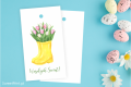 Wielkanocne zawieszki z tulipanami w żółtym kaloszu - SweetPrint.pl