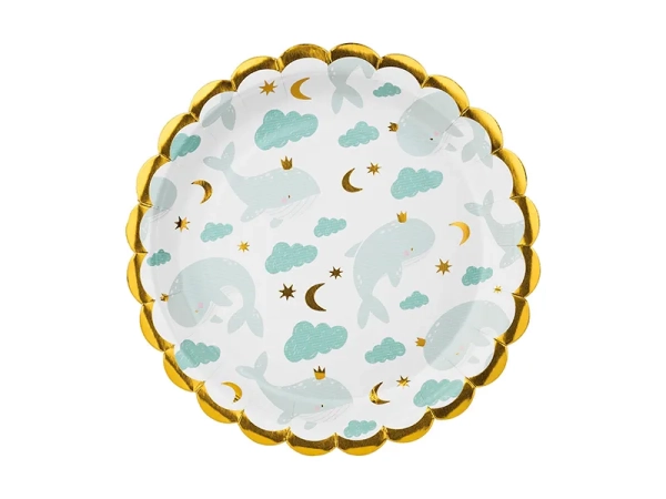 Papierowe talerzyki z wielorybami - SweetPrint.pl