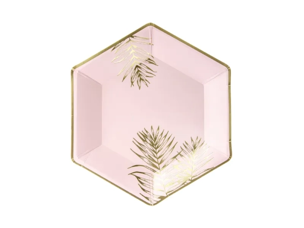 Papierowe talerzyki ze złotymi liśćmi - SweetPrint.pl