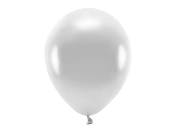 Srebrne balony eko, metalizowane - SweetPrint.pl