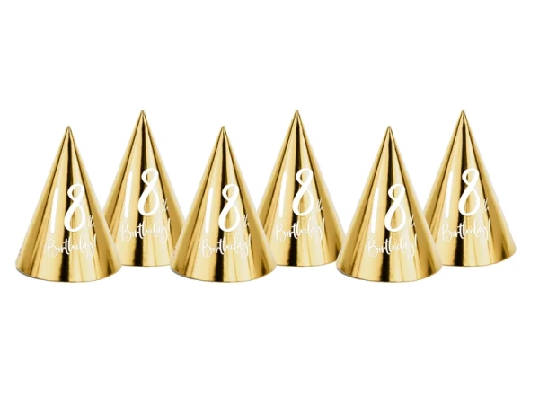czapeczki papierowe z napisem 18th Birthday - SweetPrint.pl