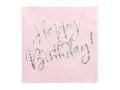 serwetki Happy Birthday!, jasny pudrowy róż - SweetPrint.pl