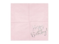 serwetki Happy Birthday!, jasny pudrowy róż - SweetPrint.pl