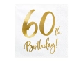 Papierowe serwetki 60th Birthday!  - SweetPrint.pl
