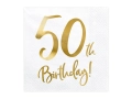 Papierowe serwetki 50th Birthday!  - SweetPrint.pl