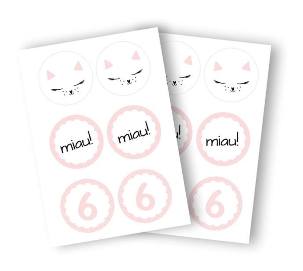 Naklejki z kolekcji KOTEK z dowolną cyferką lub liczbą - SweetPrint.pl