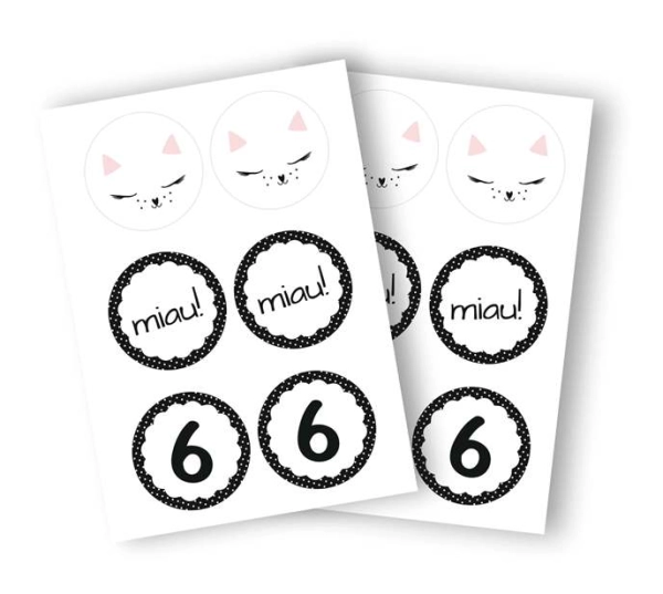Naklejki z kolekcji KOTEK z dowolną cyferką lub liczbą - SweetPrint.pl