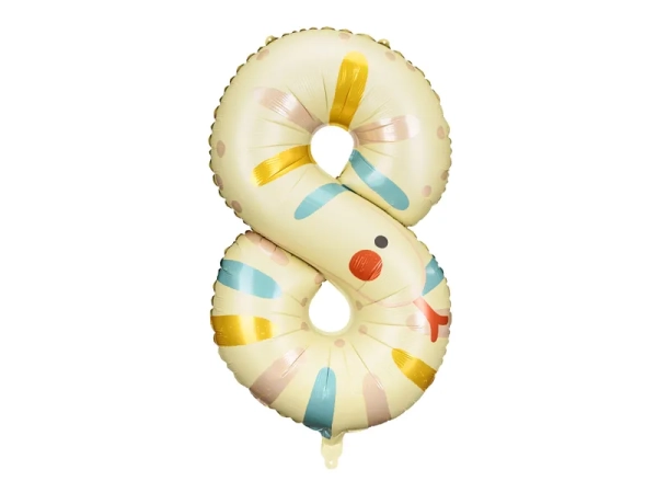 Duży balon foliowy cyfra 8, wąż - SweetPrint.pl